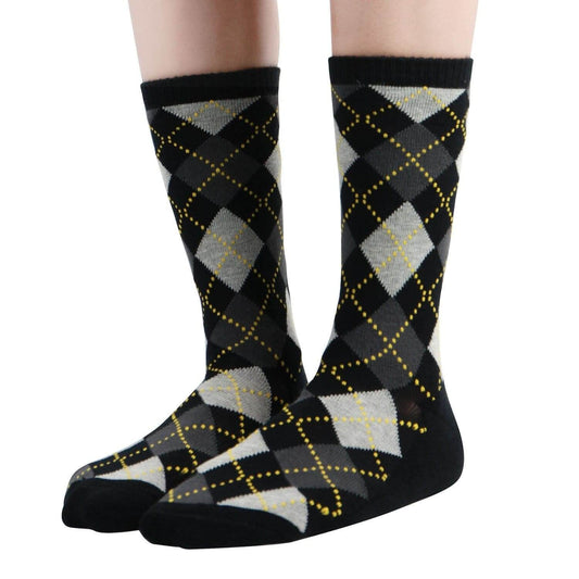Design Bamboo Crew Argyle Dress Socks Cushioned, 6 Pairs - md-diab