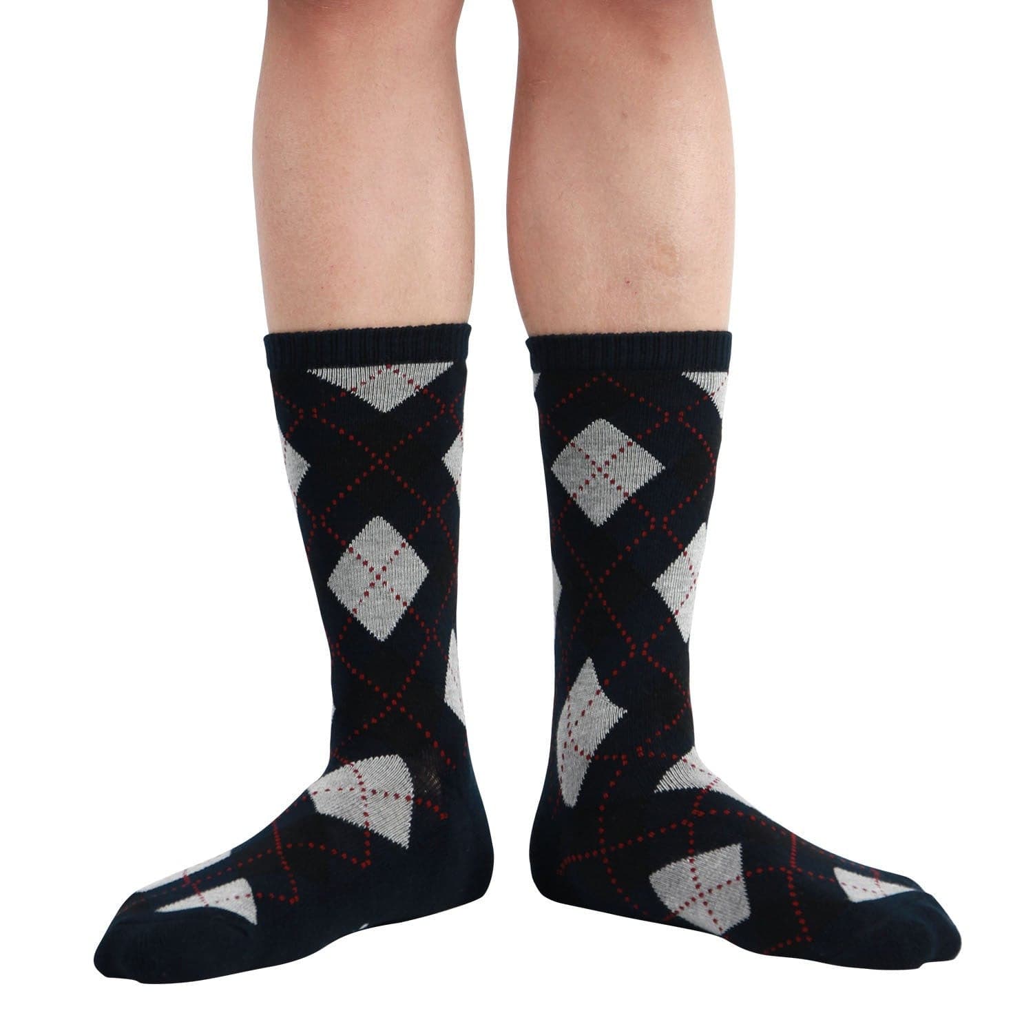 Design Bamboo Crew Argyle Dress Socks Cushioned, 6 Pairs - md-diab