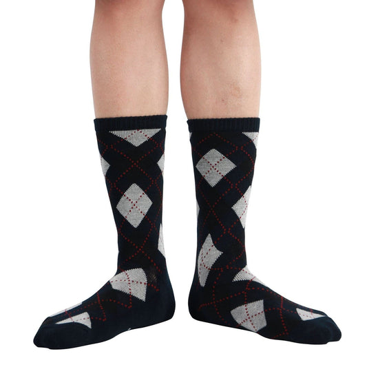 Design Bamboo Crew Argyle Dress Socks Cushioned, 6 Pairs - md-diab