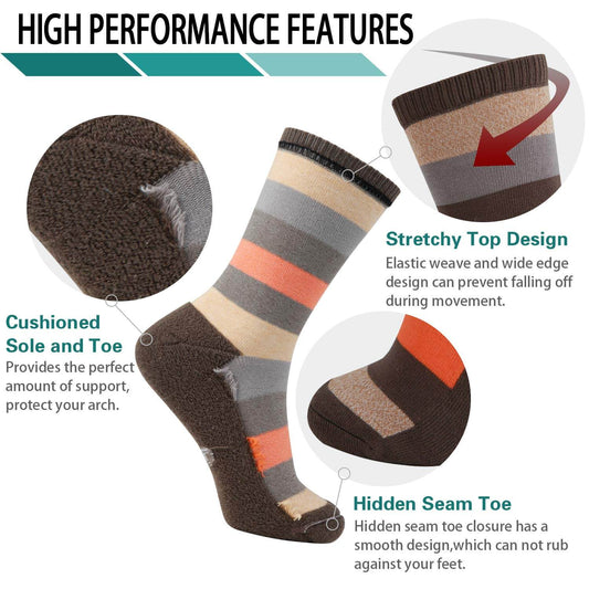 Mens Fun Colorful Dress Bamboo Crew Socks, 3/6 Pairs - md-diab