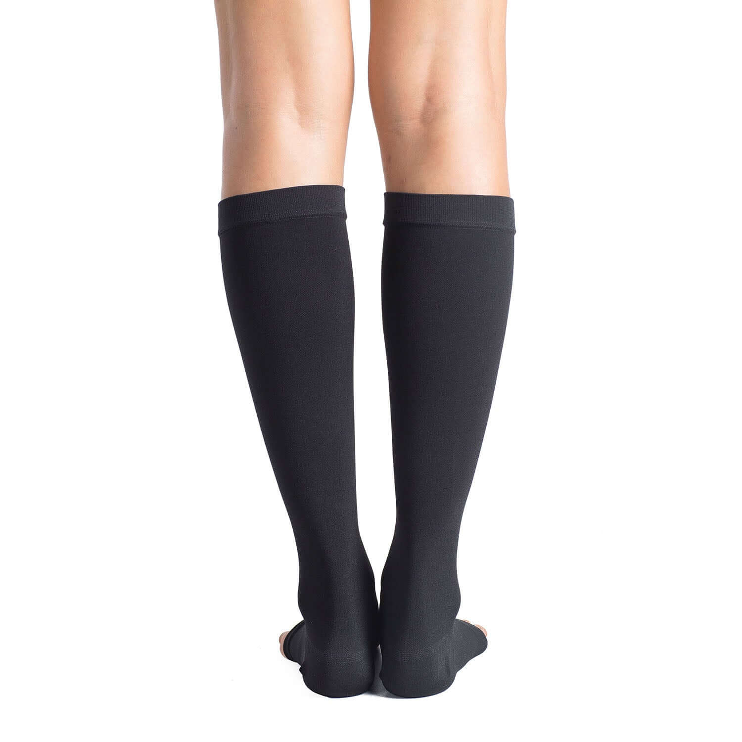 Thigh High Graduated Compression Opaque Stockings, Open-Toe 20-30mmHg Firm  Medical Support Socks