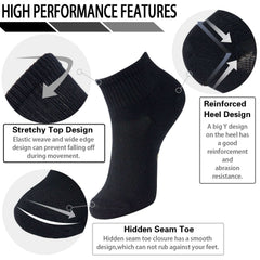 Smell Control Rayon from Bamboo Ankle Socks Cushioned, 6 Pairs - md-diab