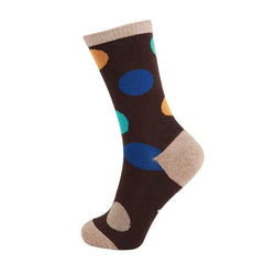 Design Bamboo Crew Fashion Polo Dots Socks Cushioned, 4 Pairs - md-diab