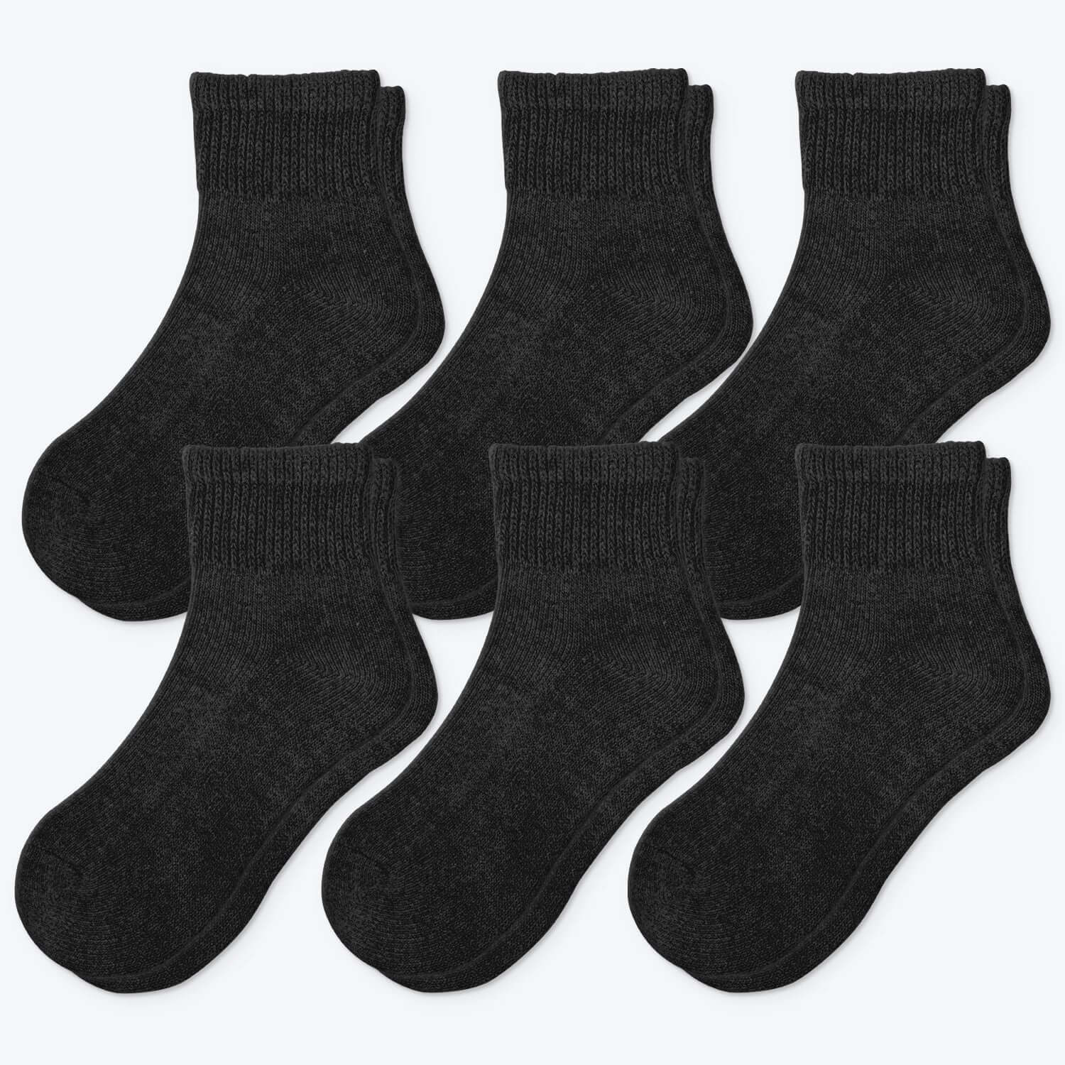 Extra wide diabetic ankle socks, warm & thick cushion sole, 6 pairs - md-diab