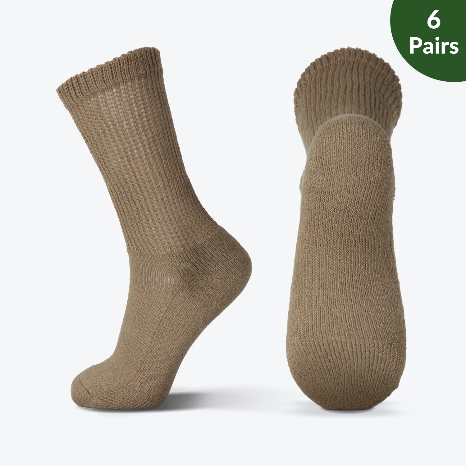Extra wide diabetic crew socks, Cushioned & soft sole, 6 Pairs,