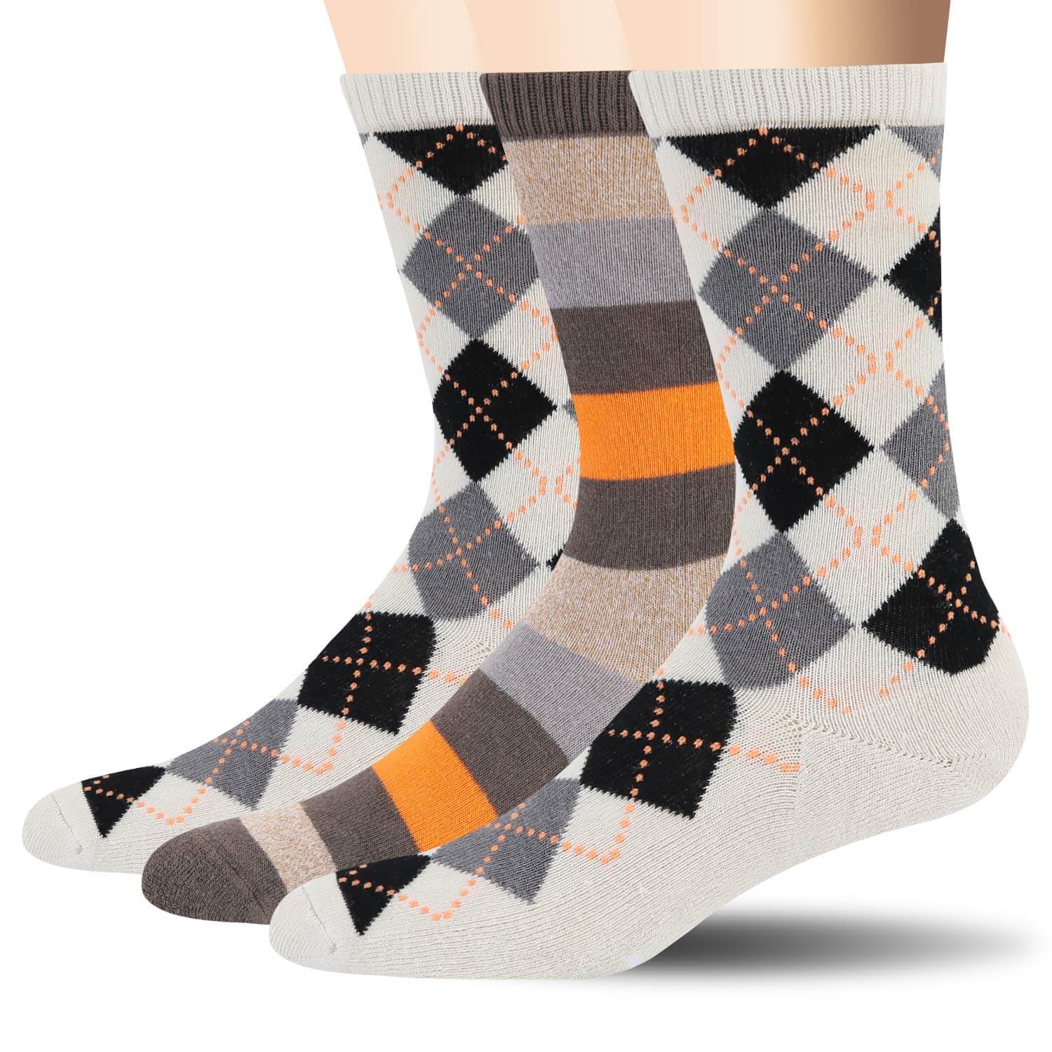 Mens Fun Colorful Dress Bamboo Crew Socks, 3/6 Pairs - md-diab