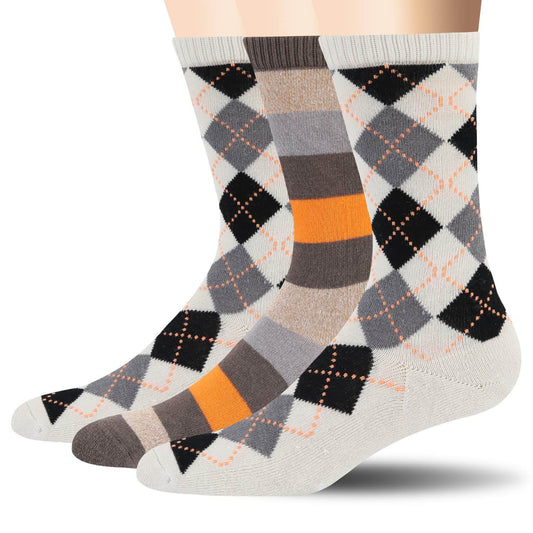 Mens Fun Colorful Dress Bamboo Crew Socks, 3/6 Pairs - md-diab