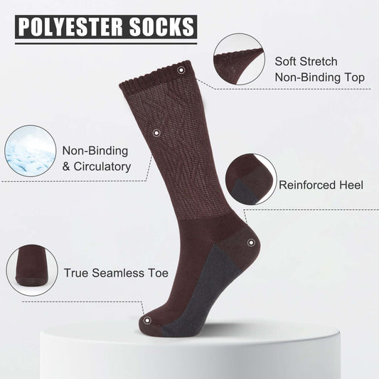 Bamboo Crew Diabetic Socks with Seamless Toe, Extra Firm, 4 Pairs - md-diab