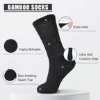 Extra wide diabetic crew socks, Cushioned & soft sole, 6 Pairs, - md-diab