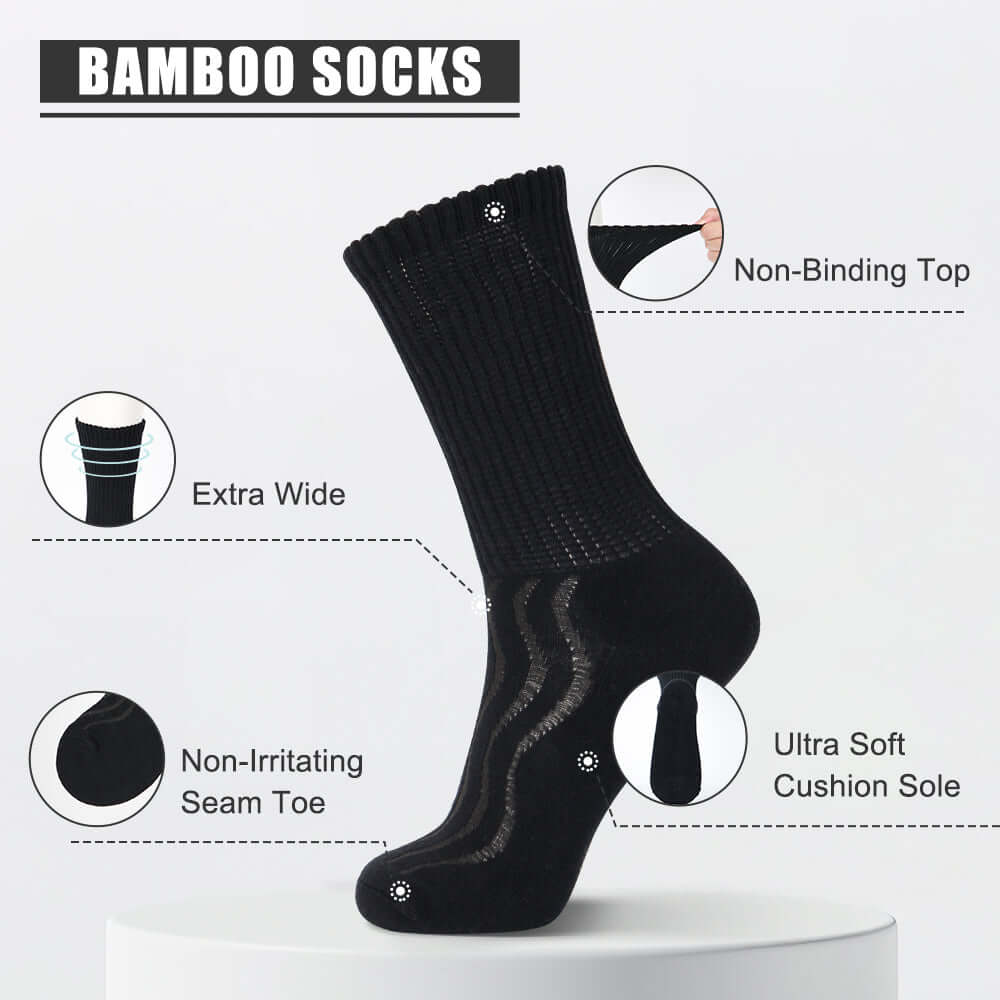 Cushion sole Diabetic Cotton Socks with air vent, 8 pairs - md-diab