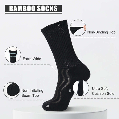 Cushion sole Diabetic Cotton Socks with air vent, 8 pairs - md-diab