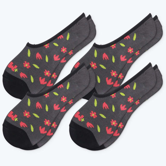 Shredded Flowers, Bamboo No Show Liner Socks Non Slip, 4 Pairs - md-diab
