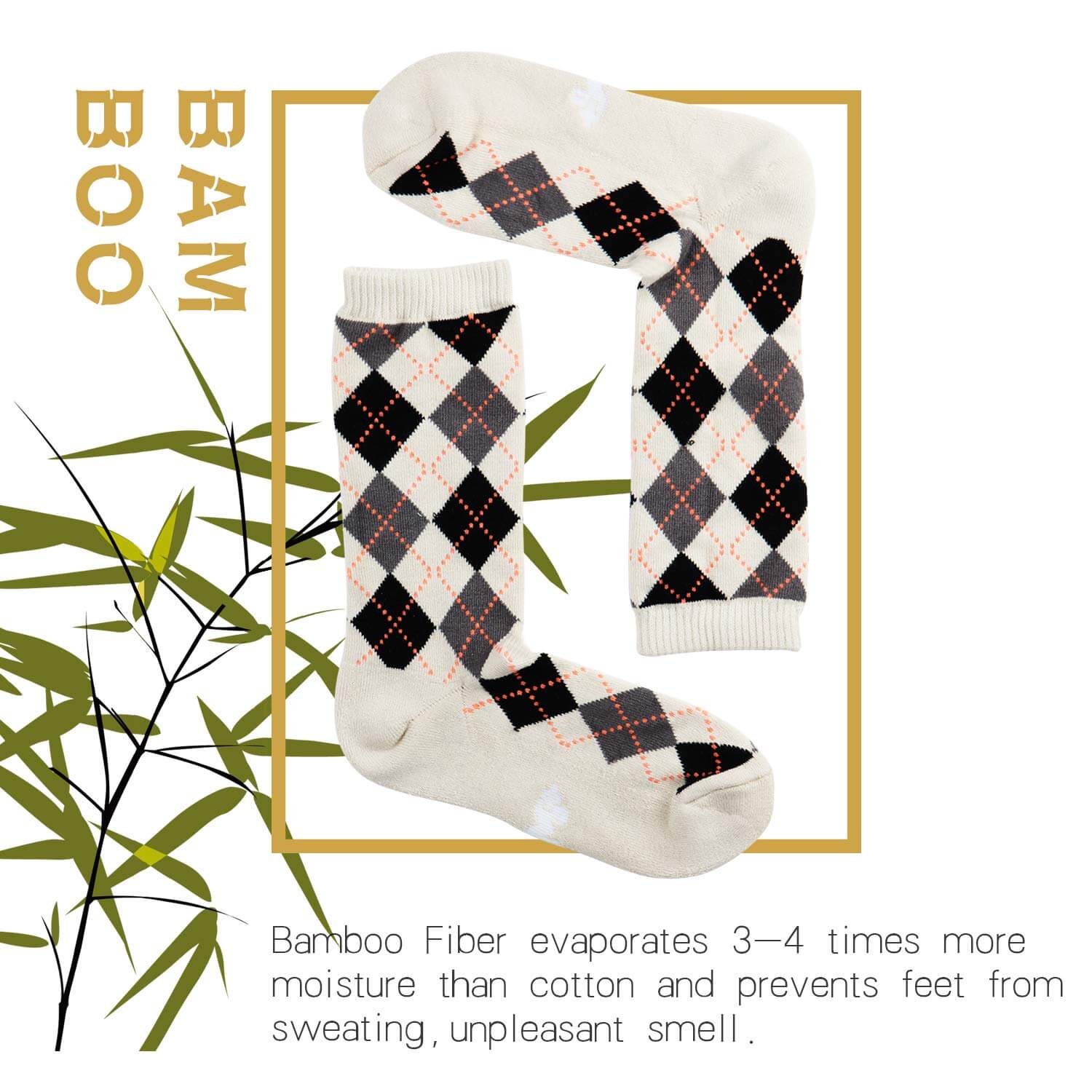 Mens Fun Colorful Dress Bamboo Crew Socks, 3/6 Pairs - md-diab