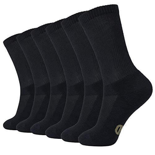 Ultra Soft Unisex Anti-bacterial Bamboo Crew Socks, 6 Pairs - md-diab