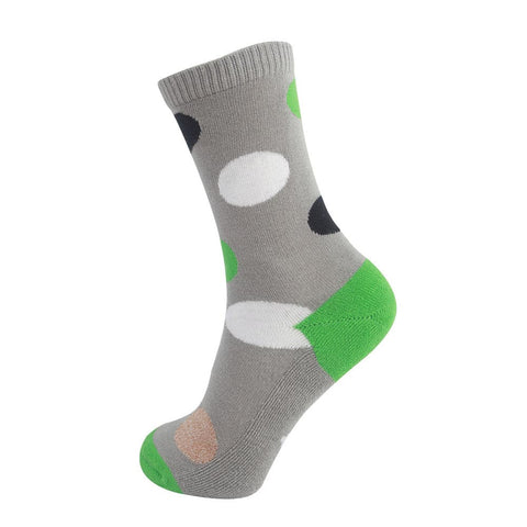 Design Bamboo Crew Fashion Polo Dots Socks Cushioned, 4 Pairs - md-diab