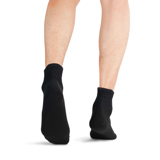 Wide non-binding Bamboo diabetic socks, seamless toe, air vent with cushion sole, 6 pairs - md-diab