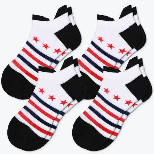 USA American Flag Socks Patriotic No Show Socks for Men/Women Striped Stars Socks Gift, 4 Pack - md-diab