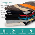 Mens Fun Colorful Dress Bamboo Crew Socks, 3/6 Pairs - md-diab