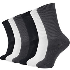 Ultra Soft Unisex Anti-bacterial Bamboo Crew Socks, 6 Pairs - md-diab