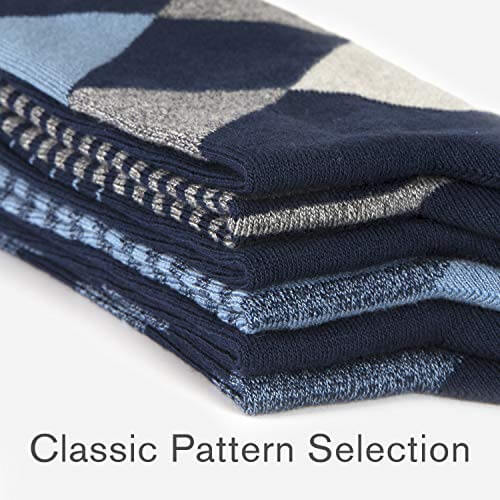 Bamboo Patterned Business Crew Socks Mens 6packs - md-diab