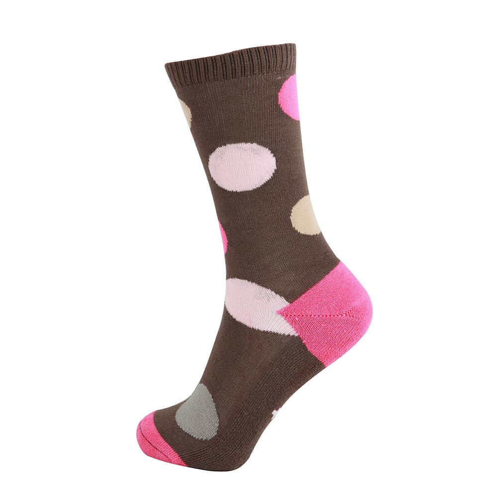 Design Bamboo Crew Fashion Polo Dots Socks Cushioned, 4 Pairs - md-diab