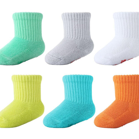Comfort-Fresh 6pack 0-6 Months Baby Bamboo Colorful Socks - md-diab