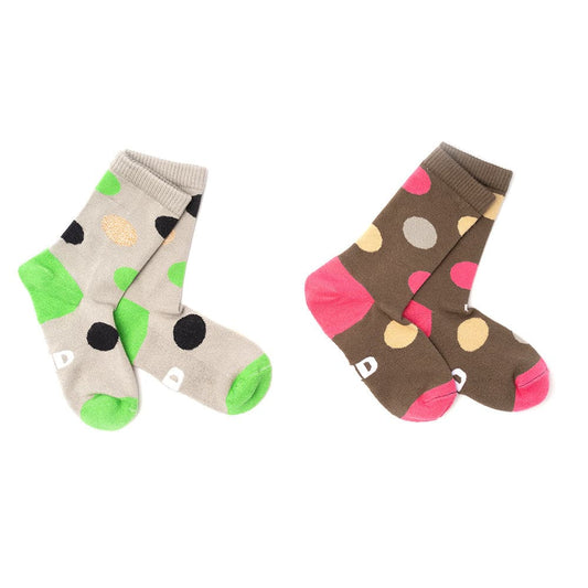 Design Bamboo Crew Fashion Polo Dots Socks Cushioned, 4 Pairs - md-diab
