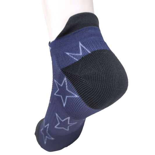 Unisex Independence Day Patriotic USA No Show Socks, Half Terry Cushion Socks, 4 Pack - md-diab