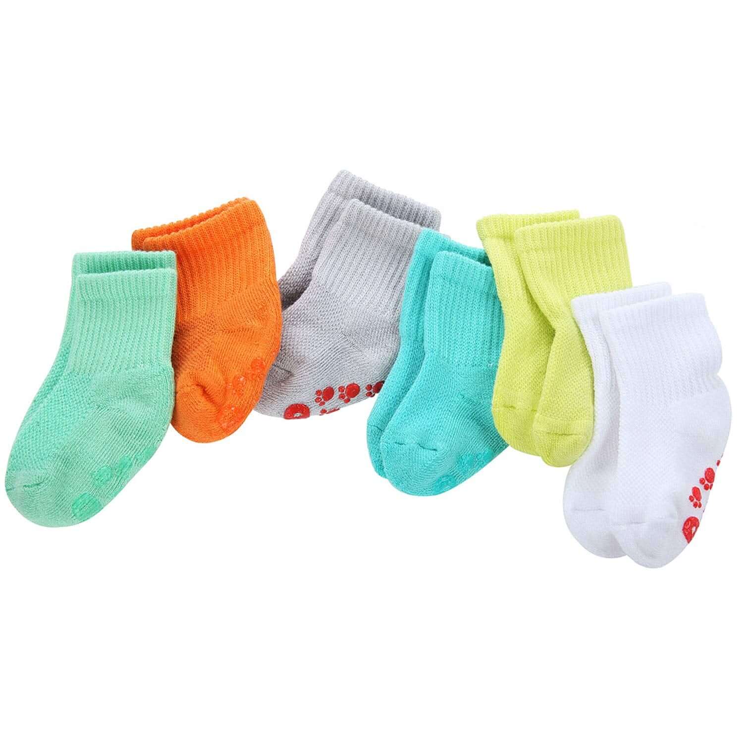 Comfort-Fresh 6pack 0-6 Months Baby Bamboo Colorful Socks - md-diab