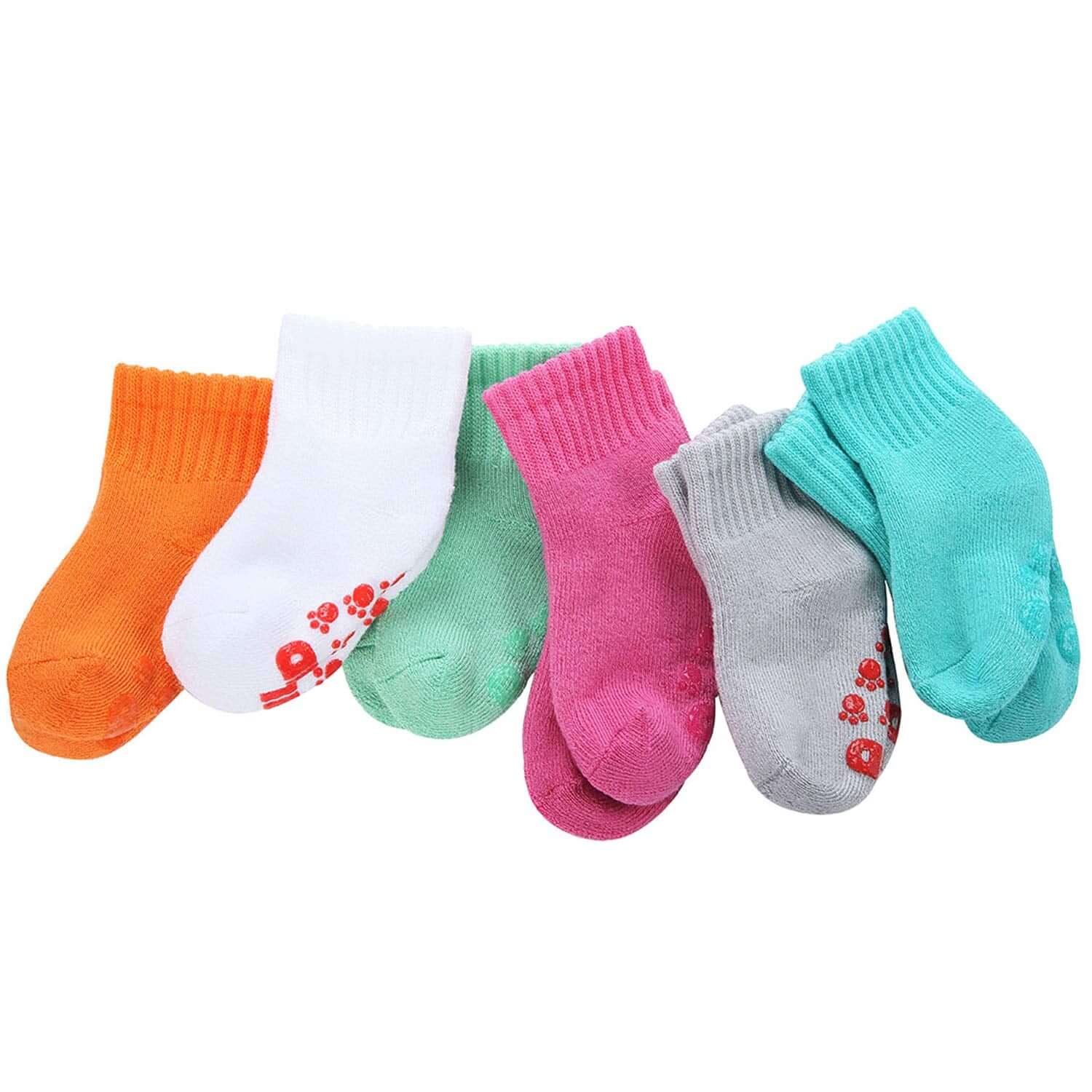 Comfort-Fresh 6pack 6-18 Months Baby Bamboo Colorful Socks - md-diab