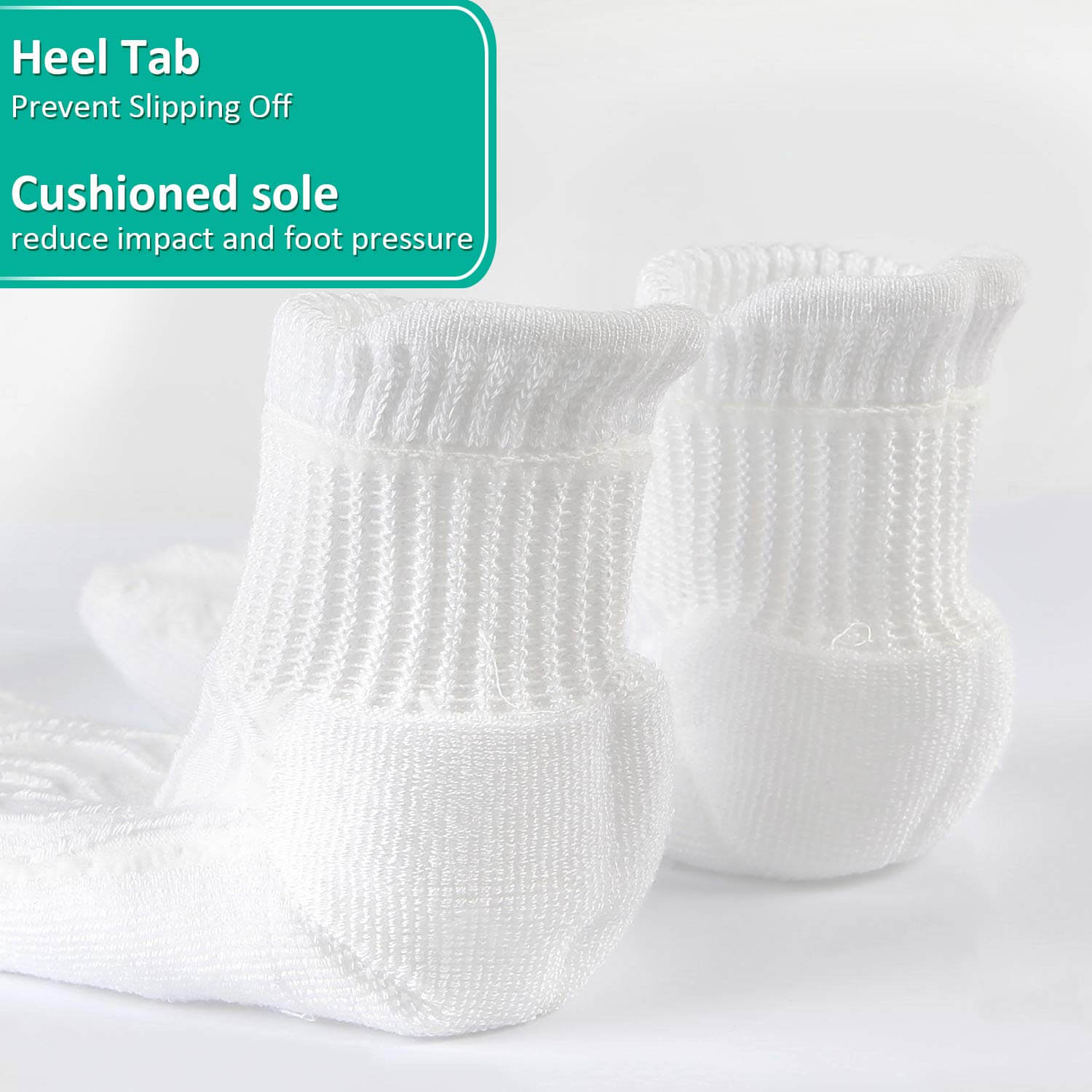 Wide non-binding Bamboo diabetic socks, seamless toe, air vent with cushion sole, 6 pairs - md-diab