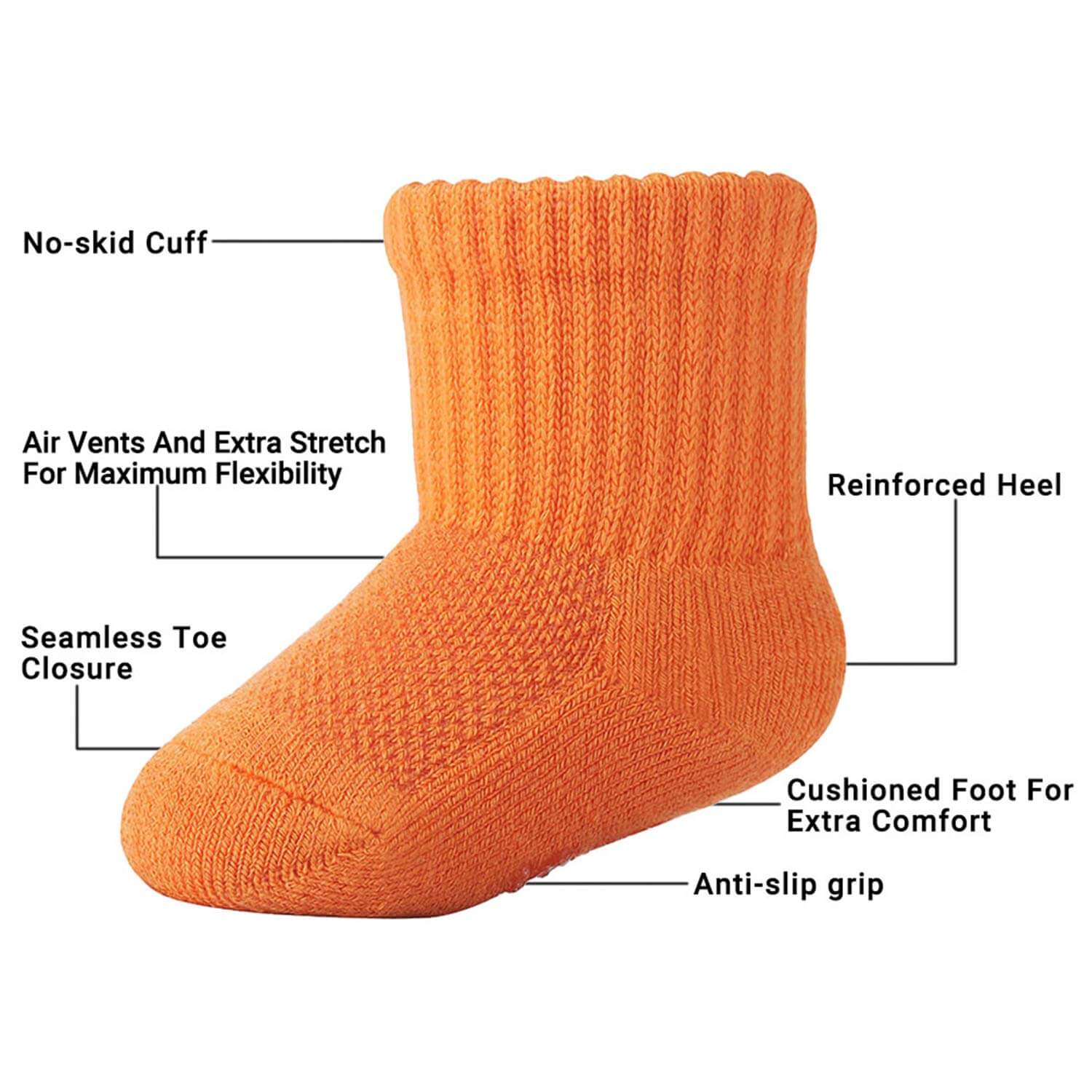 Comfort-Fresh 6pack 0-6 Months Baby Bamboo Colorful Socks - md-diab