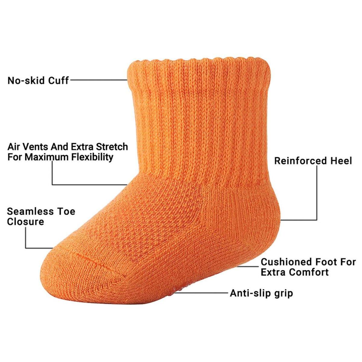 Comfort-Fresh 6pack 0-6 Months Baby Bamboo Colorful Socks - md-diab