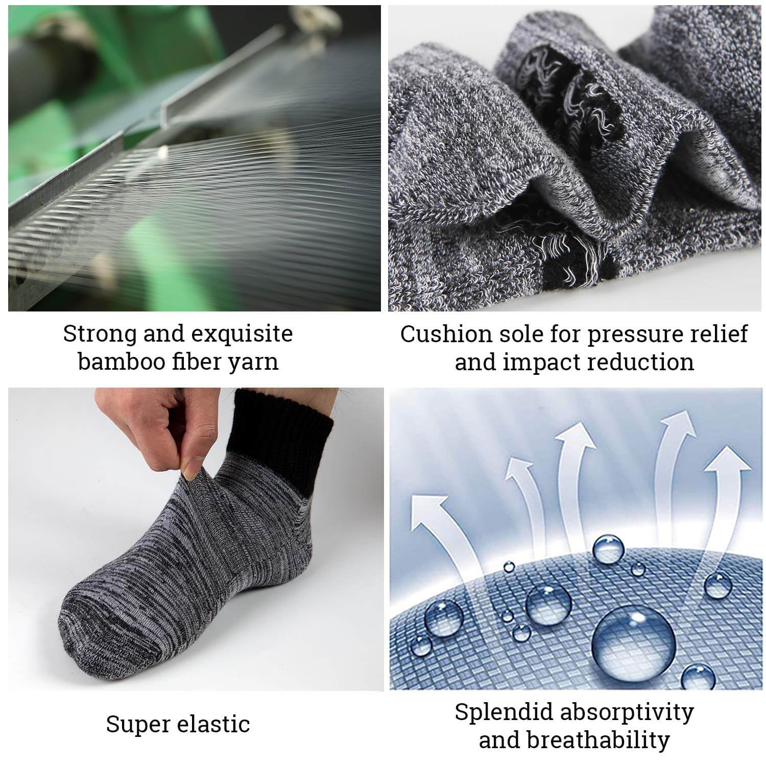 Diabetic Bamboo Socks Keep feet odor-free, 6 Paris - md-diab