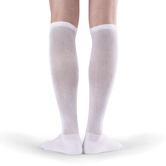 Extra wide non-binding Bamboo Knee high socks, seamless toe, long circulatory design with Warm cushion sole, 4 pairs - md-diab