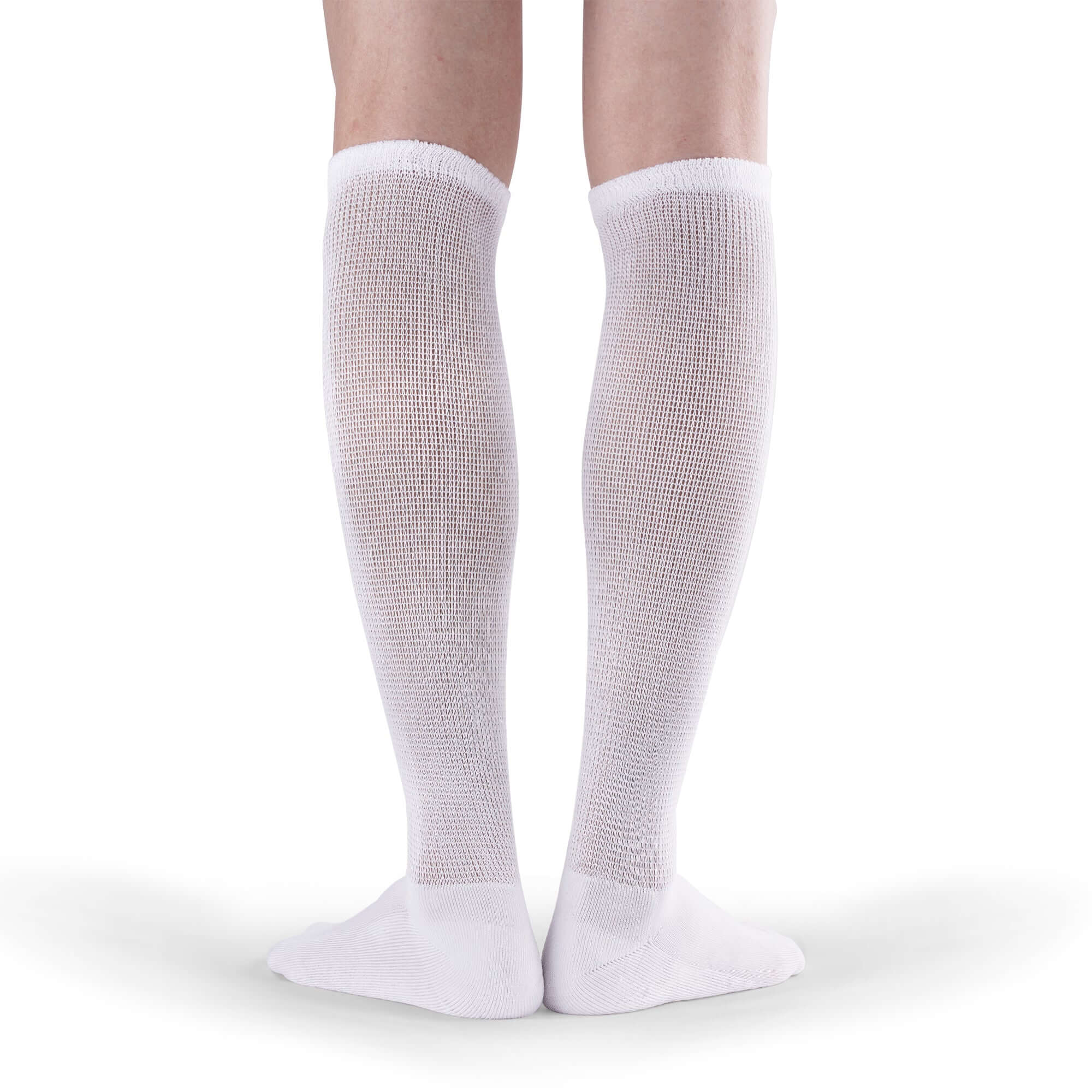 Extra wide non-binding Bamboo Knee high socks, seamless toe, long circulatory design with Warm cushion sole, 4 pairs - md-diab