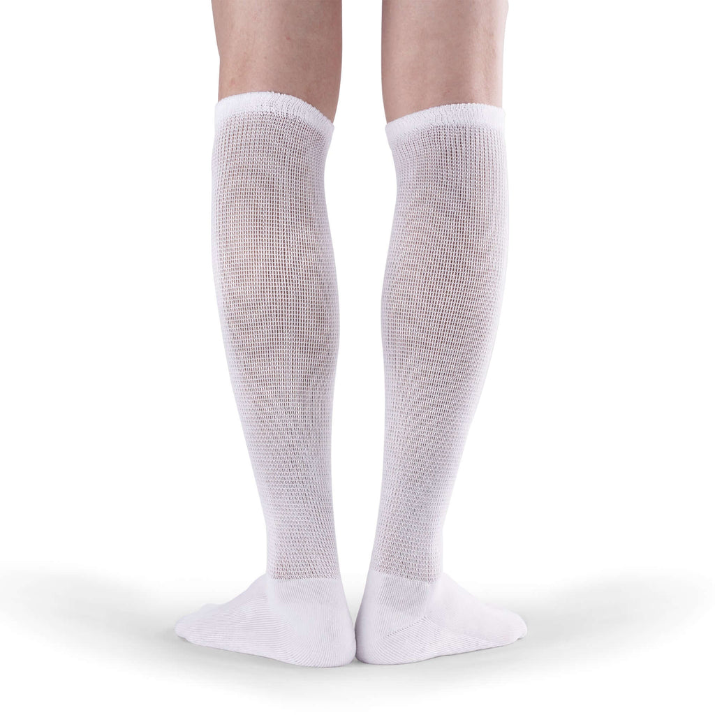 Extra wide non-binding Bamboo Knee high socks, seamless toe, long circulatory design with Warm cushion sole, 4 pairs - md-diab