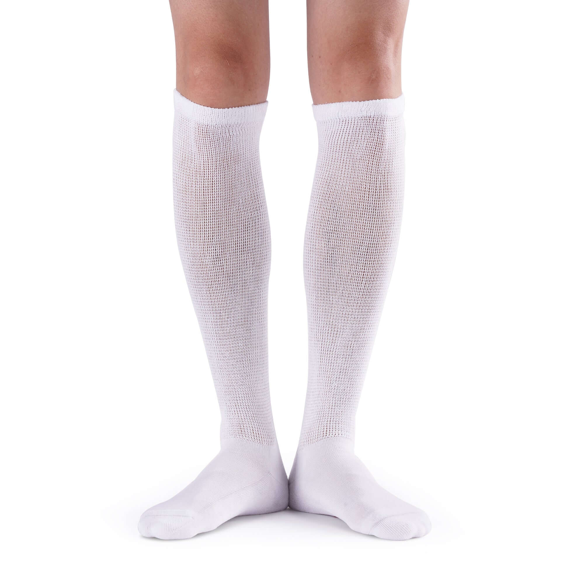 Extra wide non-binding Bamboo Knee high socks, seamless toe, long circulatory design with Warm cushion sole, 4 pairs - md-diab