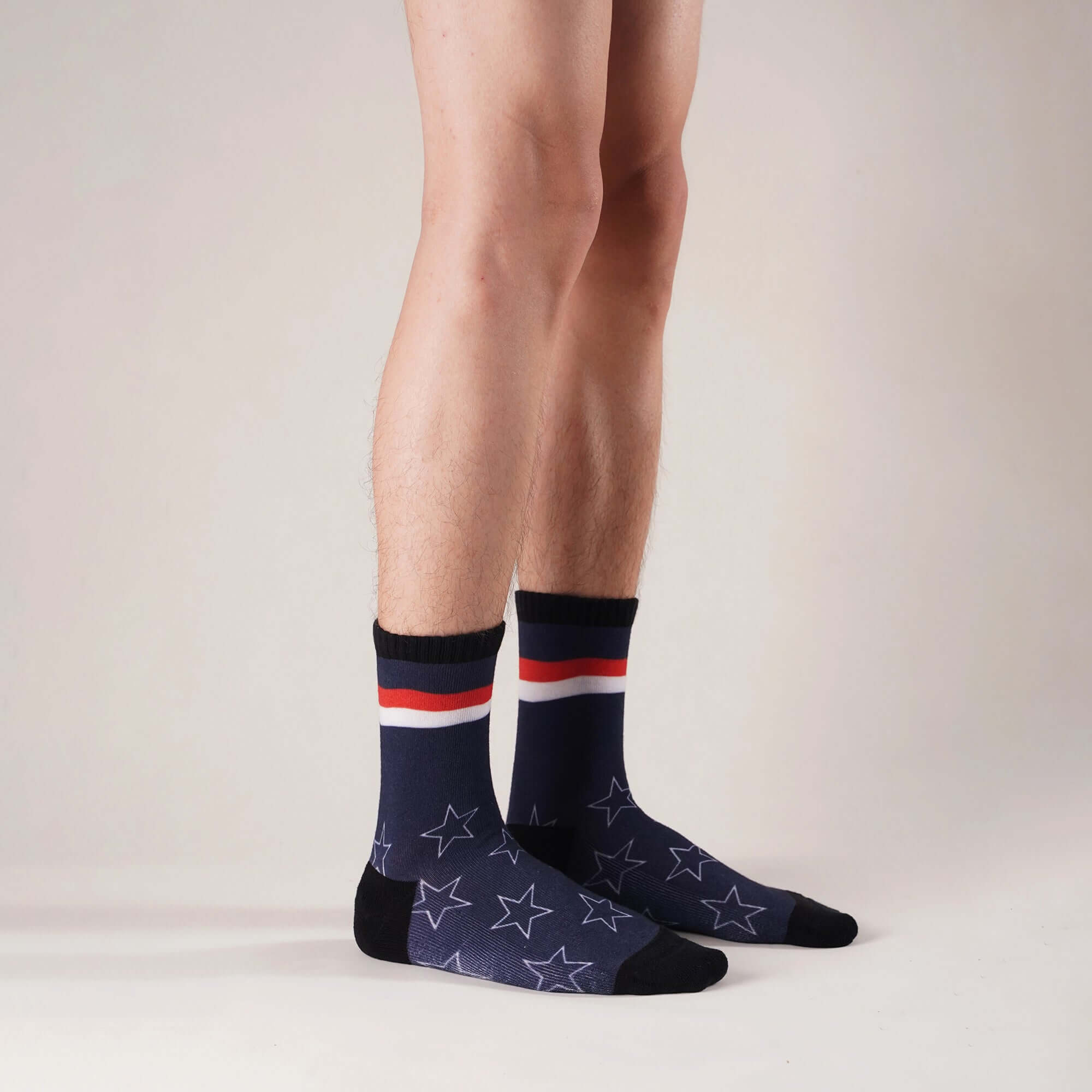 Unisex Independence Day Patriotic USA Crew Socks, Half Terry Cushion Socks, 4 Pack - md-diab