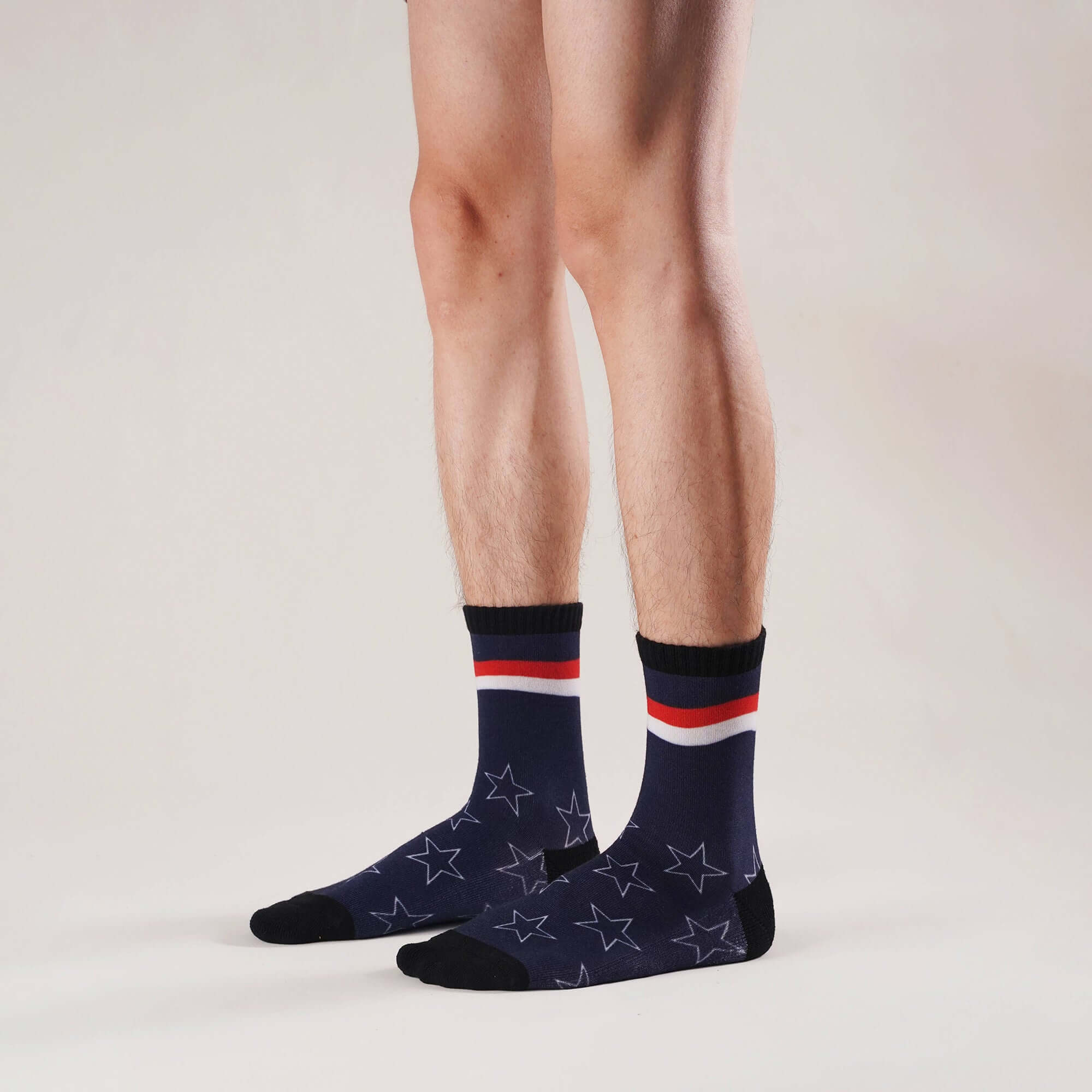 Unisex Independence Day Patriotic USA Crew Socks, Half Terry Cushion Socks, 4 Pack - md-diab