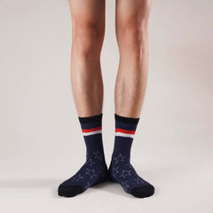 Unisex Independence Day Patriotic USA Crew Socks, Half Terry Cushion Socks, 4 Pack - md-diab