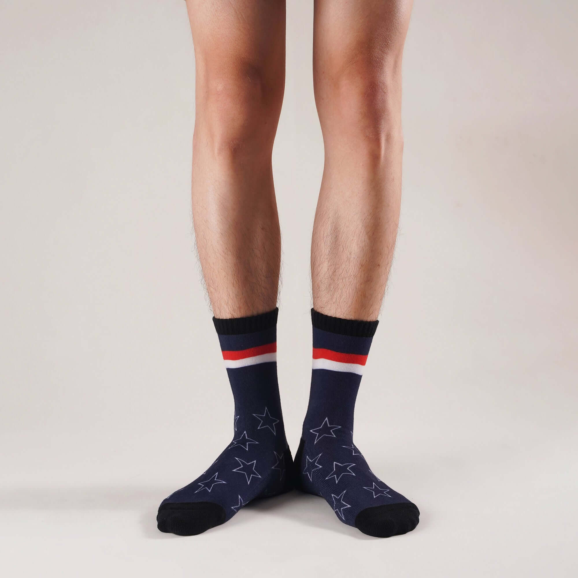 Unisex Independence Day Patriotic USA Crew Socks, Half Terry Cushion Socks, 4 Pack - md-diab