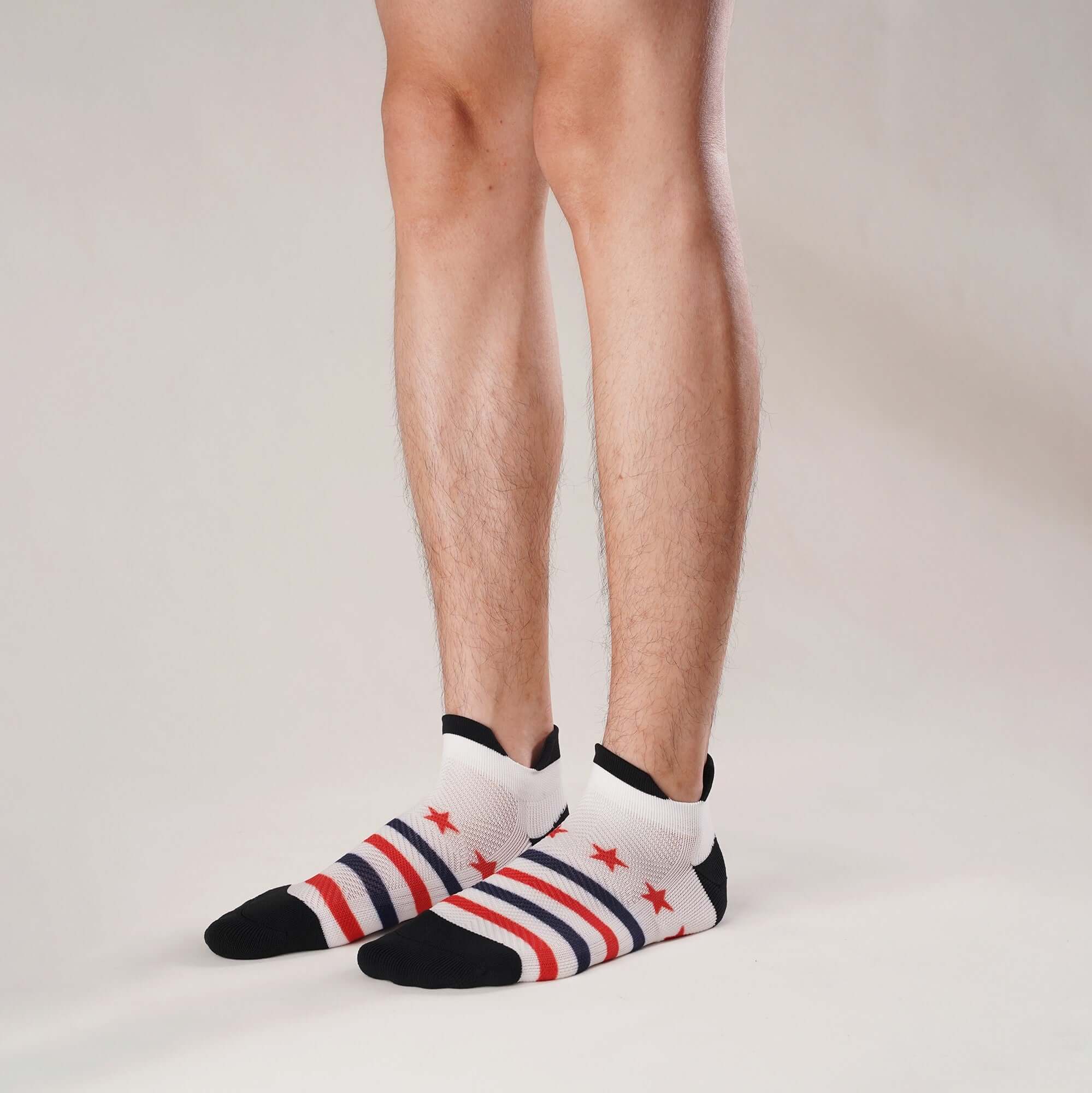 USA American Flag Socks Patriotic No Show Socks for Men/Women Striped Stars Socks Gift, 4 Pack - md-diab