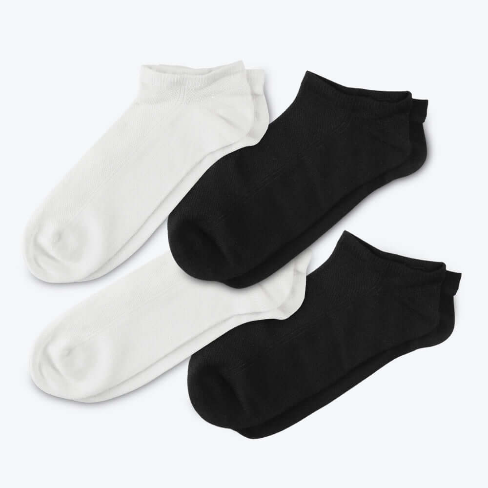 Unisex Thin Bamboo Moisture Wicking  Low Cut Socks, 4 Pack. - md-diab