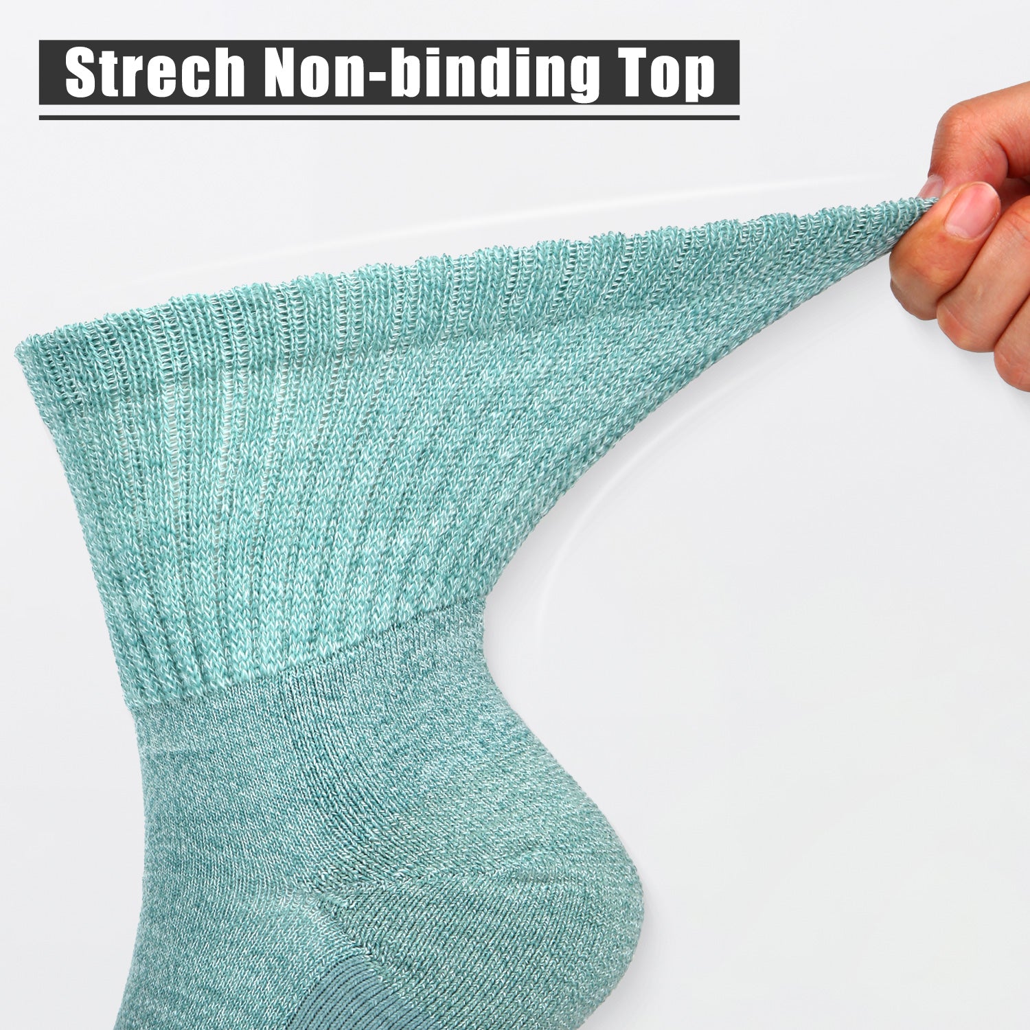 Comfort-Fresh Merino Wool Diabetic Socks With Non-Binding 6Pairs