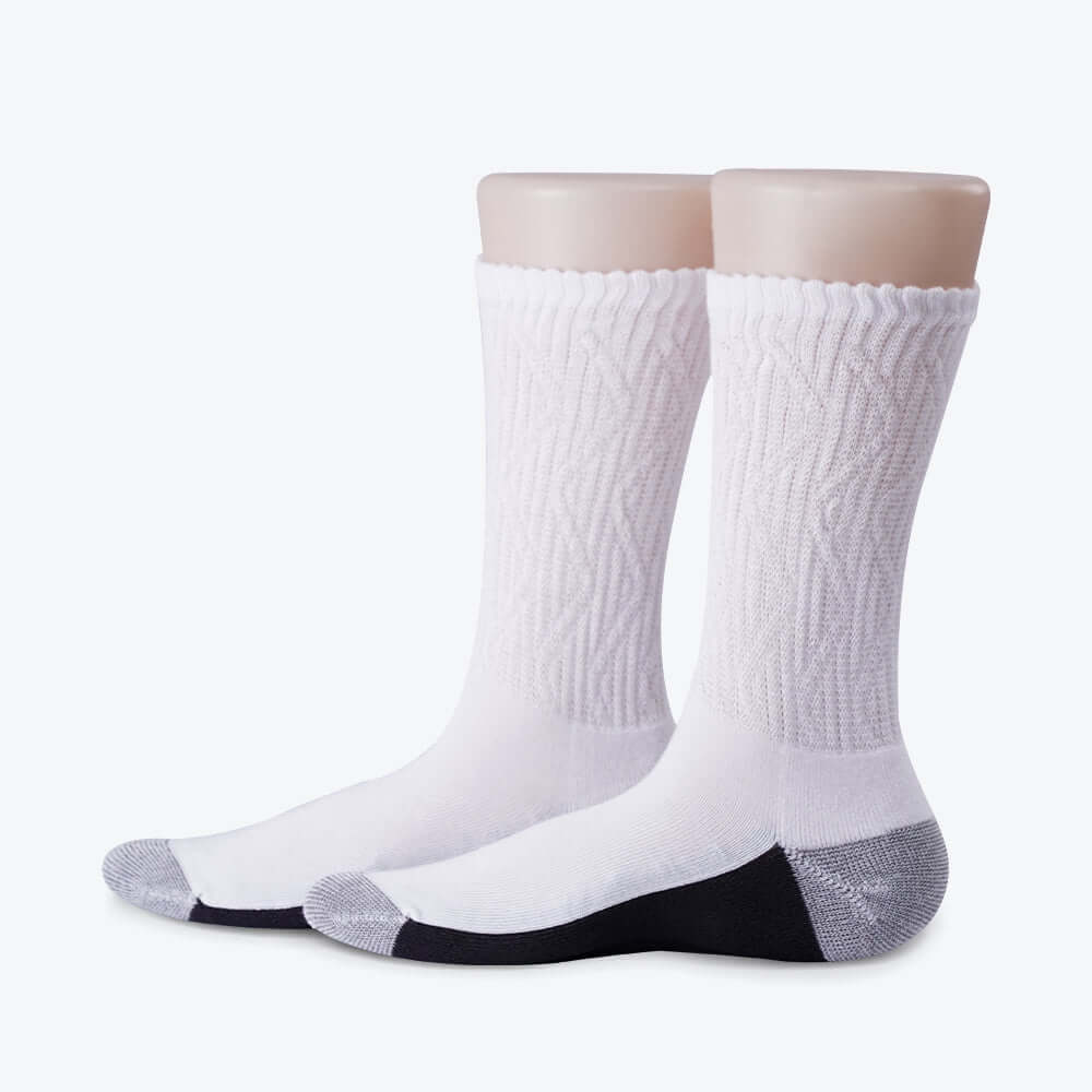 Bamboo Crew Diabetic Socks with Seamless Toe, Extra Firm, 4 Pairs - md-diab